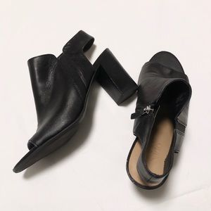 Franco Sarto Black Peep Toe Booties